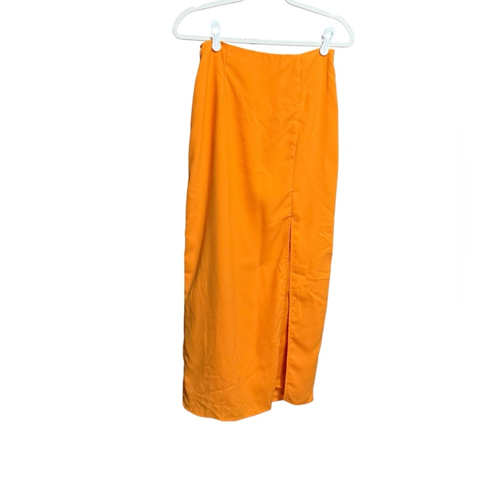 Vici Keys Woven Slit‎ Midi Skirt in Tangerine Sz M NEW